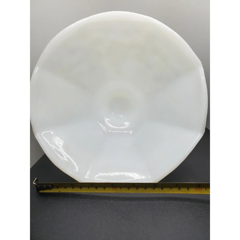 Vintage Anchor Hocking White Milk Glass Footed Bowl w/ Grapes & Vines Design exc
